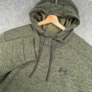 Under Armour Fleece Twist Hoodie Mens 2XL Green Pullover Kangaroo Pocket Style